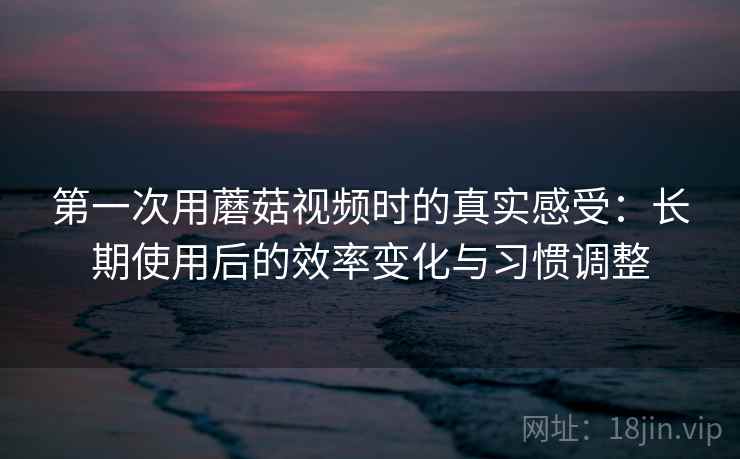 第一次用蘑菇视频时的真实感受:长期使用后的效率变化与习惯调整