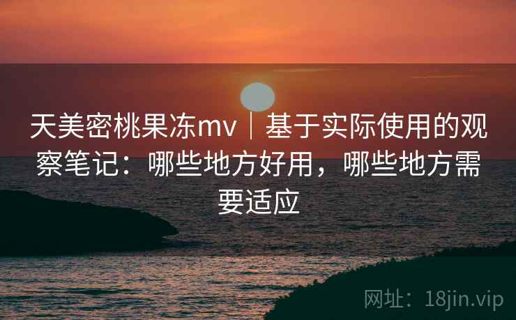 天美密桃果冻mv|基于实际使用的观察笔记:哪些地方好用,哪些地方需要适应