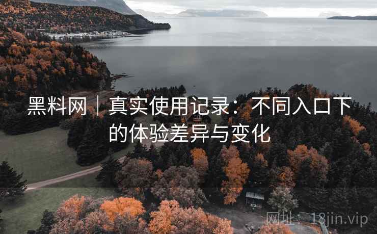 黑料网｜真实使用记录：不同入口下的体验差异与变化