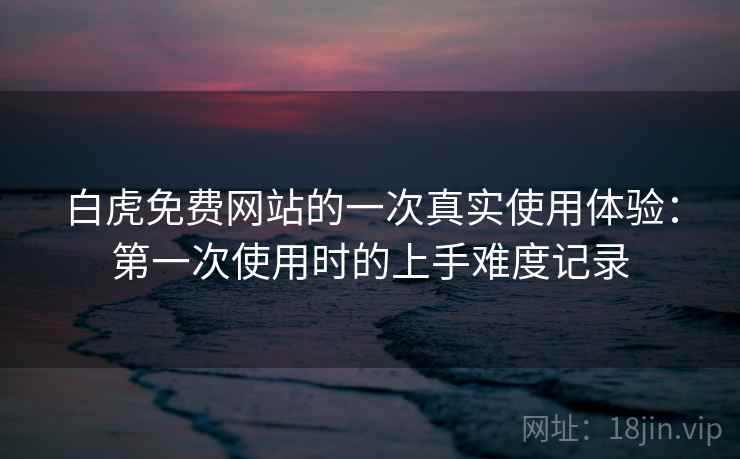 白虎免费网站的一次真实使用体验:第一次使用时的上手难度记录