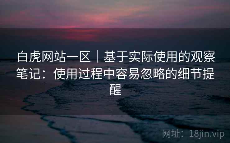 白虎网站一区|基于实际使用的观察笔记:使用过程中容易忽略的细节提醒